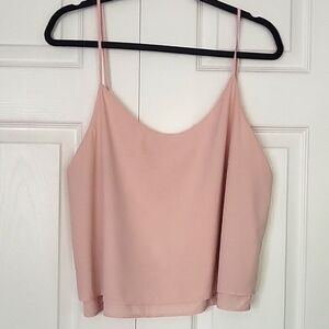 Athleta pink double layer and adjustable strap camisole, size medium